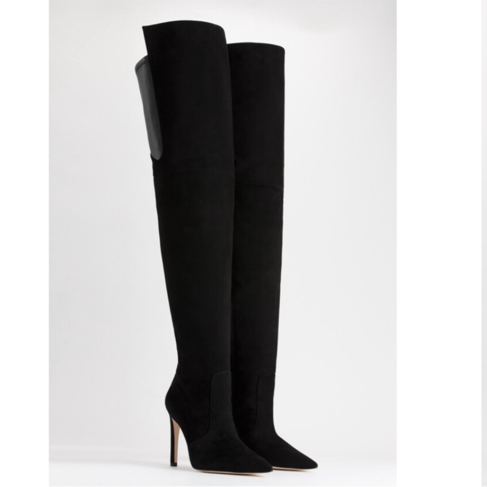 Good American 🖤 The Emma Boot | Suede Black | Size 5 | NEW - Picture 2 of 12